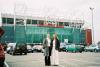 The Old Trafford stadium - home of Manchester United. Behind the glass front is a shop for ManU stuff only - amazing!